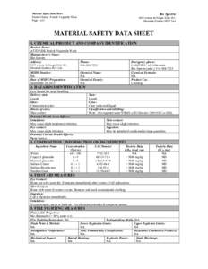 Bio Spectra  Material Safety Data Sheet Product Name: Fruit & Vegetable Wash Page 1 of 3