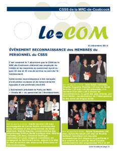 CSSS de la MRC-de-Coaticook  Le COM point  21 décembre 2012