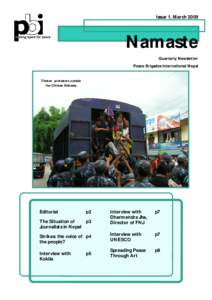 Issue 1, MarchNamaste Quarterly Newsletter Peace Brigades International Nepal
