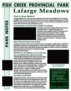 FISH CREEK PROVINCIAL PARK  Lafarge Meadows PARK NOTES