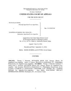 RECOMMENDED FOR FULL-TEXT PUBLICATION Pursuant to Sixth Circuit I.O.Pb) File Name: 16a0230p.06 UNITED STATES COURT OF APPEALS FOR THE SIXTH CIRCUIT