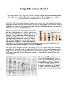 Chess - Staunton Chess Design
