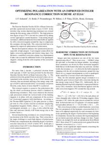 TUPRO039  Proceedings of IPAC2014, Dresden, Germany OPTIMIZING POLARIZATION WITH AN IMPROVED INTEGER RESONANCE CORRECTION SCHEME AT ELSA∗