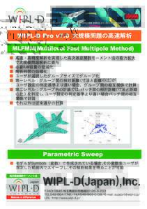 WIPL-D Pro v7.0 大規模問題の高速解析 MLFMM(Multilevel Fast Multipole Method) Parametric Sweep  