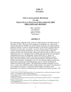 CRP. 17 ITEM 8(D) USA C ARTOGRAPHIC R ESPONSE TO THE INDIAN O CEAN TSUNAMI OF D ECEMBER 26, 2004