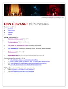 Production photo of Don Giovanni from Virginia Opera  Don Giovanni: Click / Read / Watch / Listen Educational Links  
