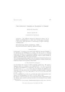 457  Documenta Math. The Additivity Theorem in Algebraic K -Theory Daniel R. Grayson