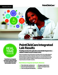 Solution Sheet  REAL TIME Lab results PointClickCare Integrated