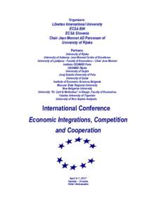 Organizers:  Libertas International University ECSA BIH ECSA Slovenia Chair Jean Monnet AD Personam of