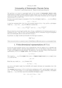 (February 19, [removed]Universality of Holomorphic Discrete Series Paul Garrett  [removed] http://www.math.umn.edu/˜garrett/