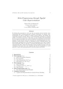 c 2005 Cambridge University Press JFP 15 (6), Meta-Programming through Typeful