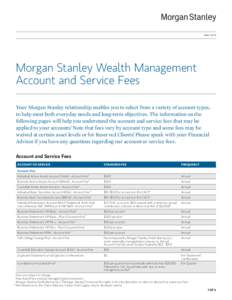   MAY 2015 Morgan Stanley Wealth Management Account and Service Fees