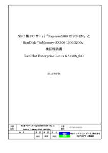 NEC 製 PC サーバ『Express5800 R120f-1M』と SanDisk『ioMemory SX300』 検証報告書 Red Hat Enterprise Linux 6.5 (x86_64