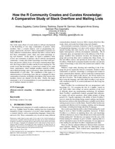 How the R Community Creates and Curates Knowledge: A Comparative Study of Stack Overflow and Mailing Lists