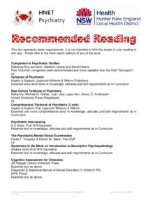 Microsoft Word - Recommended Reading.doc