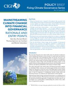 POLICY BRIEF  Fixing Climate Governance Series No. 5 • June 2015