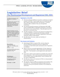 Microsoft Word - legislative brief -- warehousing bill _FINAL_.doc