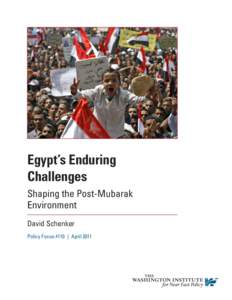 Egypt’s Enduring Challenges Shaping the Post-Mubarak Environment David Schenker Policy Focus #110  |  April 2011