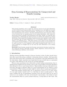 JMLR: Workshop and Conference Proceedings 27:17–37, 2012  Workshop on Unsupervised and Transfer Learning Deep Learning of Representations for Unsupervised and Transfer Learning