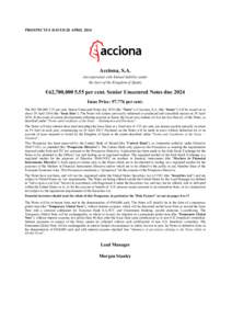 PROSPECTUS DATED 28 APRILAcciona, S.A. (incorporated with limited liability under the laws of the Kingdom of Spain)