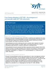 24th February[removed]WHITE PAPER From flowing afterglow to SIFT-MS – the emergence of commercially viable SIFT-MS instruments