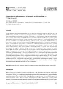 Zoosymposia: Monographing micromolluscs: A case study on Scissurellidae s.l.
