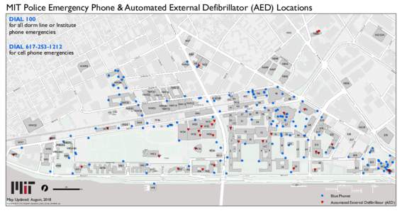 MIT Police Emergency Phone & Automated External Defibrillator (AED) Locations s ett e Av