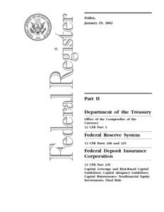 Friday, January 25, 2002 Part II Department of the Treasury Office of the Comptroller of the