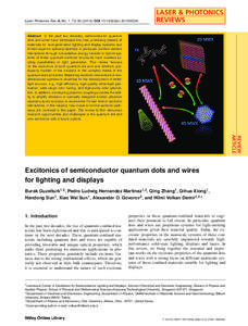 Laser Photonics Rev. 8, No. 1, 73–[removed]DOI[removed]lpor[removed]LASER & PHOTONICS REVIEWS  Abstract In the past two decades, semiconductor quantum