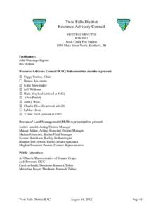 Resource Advisory Council Subcomittee Minutes for[removed]