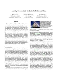 Learning Cross-modality Similarity for Multinomial Data Yangqing Jia UC Berkeley EECS Mathieu Salzmann TTI-Chicago