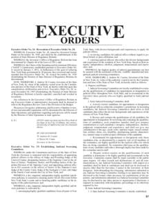 EXECUTIV E ORDERS Executive Order No. 14: Revocation of Executive Order No. 20. WHEREAS, Executive Order No. 20, issued by Governor George Pataki on November 30, 1995, provided for the establishment of the