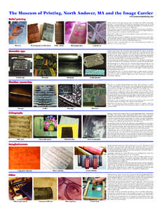 55899-11_MOP_nwsltr_poster_Winter11_v2_Layout[removed]:25 PM Page 1  The Museum of Printing, North Andover, MA and the Image Carrier www.museumofprinting.org  Relief printing