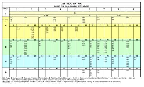 2011 NOC MATRIX MAJOR AND MINOR GROUP STRUCTURE 1  Skill Type