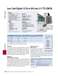 Digital I/O Devices  Low-Cost Digital I/O 24 or 96 Lines, 5 V TTL/CMOS NI 650x Real-Time