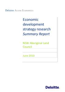 Economic development strategy research Summary Report NSW Aboriginal Land Council