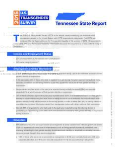 Tennessee State Report  T he 2015 U.S. Transgender Survey (USTS) is the largest survey examining the experiences of transgender people in the United States, with 27,715 respondents nationwide. The USTS was