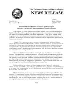 The Delaware River and Bay Authority  NEWS RELEASE Contact James E. Salmon[removed]