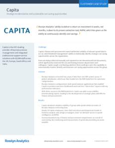 CUSTOMER CASE STUDY  Capita Strategic modernization and sustainable cost saving opportunities
