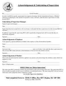Microsoft Word - Acknowledgement & Undertaking of Supervision Form