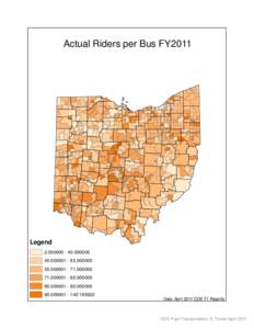 Actual Riders per Bus FY2011  Legend[removed][removed][removed][removed]000000