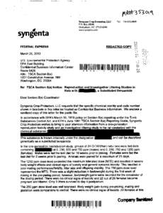 ov  ~p3 Syngenta Crop Protection, LLC P.O. Box[removed]Greensboro, NC[removed]