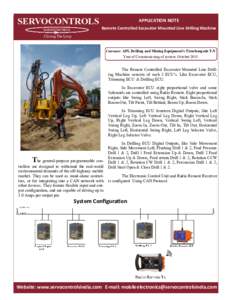 SERVOCONTROLS SERVOCONTROLS APPLICATION NOTE Remote Controlled Excavator Mounted Line Drilling Machine