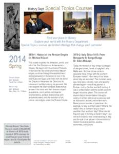 History Special Topics Spring 2014