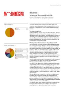 Quarterly Performance Report Q2Balanced Managed Account Portfolio Quarterly Performance Update: Q2 2016