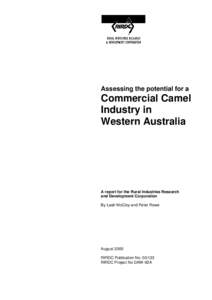 Assessing the potential for a  Commercial Camel Industry in Western Australia