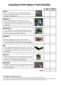 Cassiobury Park Nature Trail Checklist Post Seen?  Herons