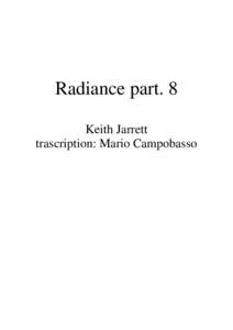 Radiance part. 8 Keith Jarrett trascription: Mario Campobasso Radiance part. 8
