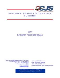 VIOLENCE AGAINST WOMEN ACT FUNDING 2014 REQUEST FOR PROPOSALS