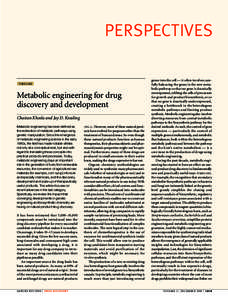 PERSPECTIVES  TIMELINE Metabolic engineering for drug discovery and development